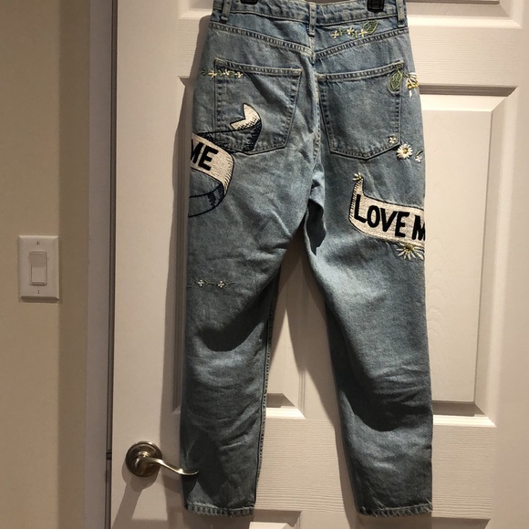 TopShop | EUC Embroidered Moto Jeans - Picture 3 of 10